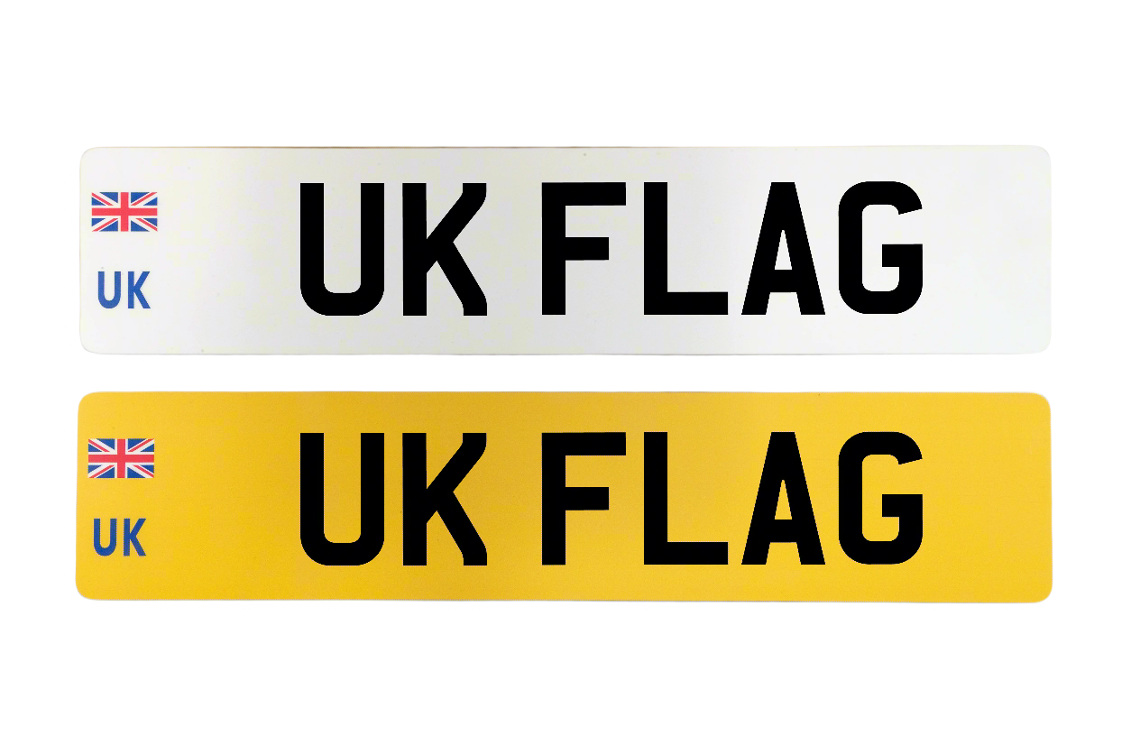 Set Of UK Standard Number Plates