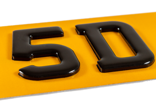 Set Of 5D Gel Number plates