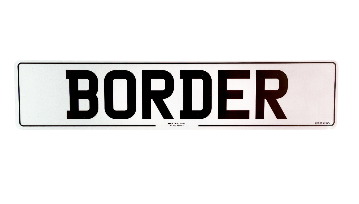 Front Standard Number Plate With Printed Border