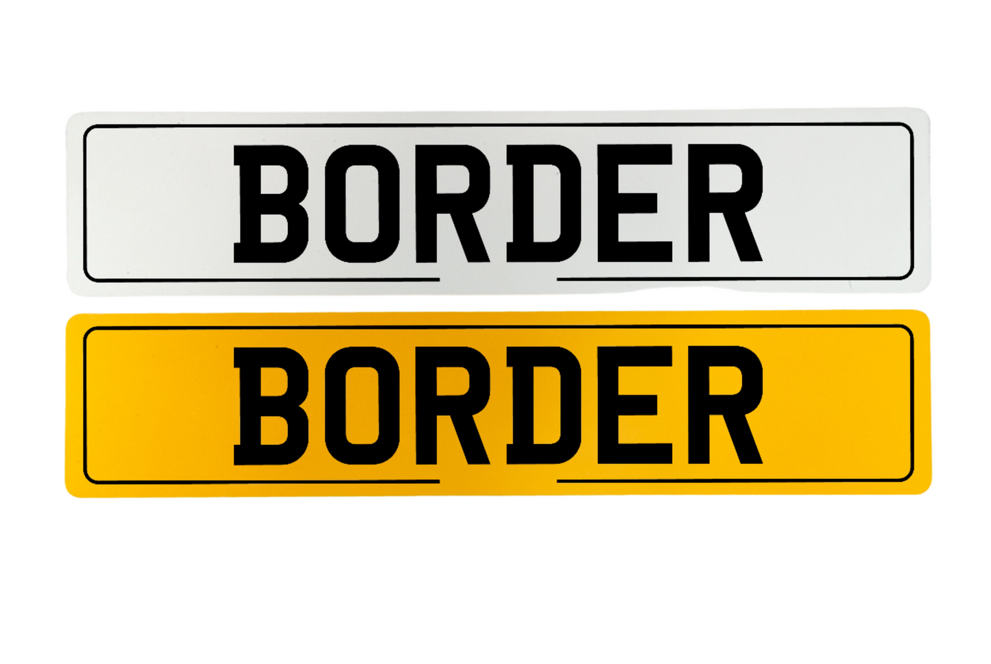 Set Of Standard Number Plates With Printed Border